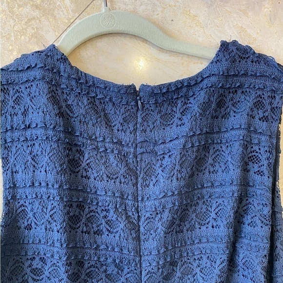 Zara Basic Fit & Flair Sleeveless Blue Lace Dress - M - Picture 8 of 9